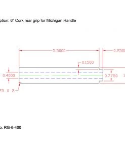 CRB 6" Straight Cork Rear Grip W/ Single Tenon - Super Grade 5 CRB 6