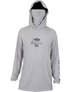 AFTCO Men's Barracuda Geo Cool™ Hooded LS Performance T-Shirt