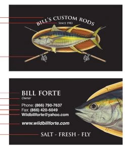 Mud Hole Custom Business Cards: Bamboo Frame With Crossing Rods Gear