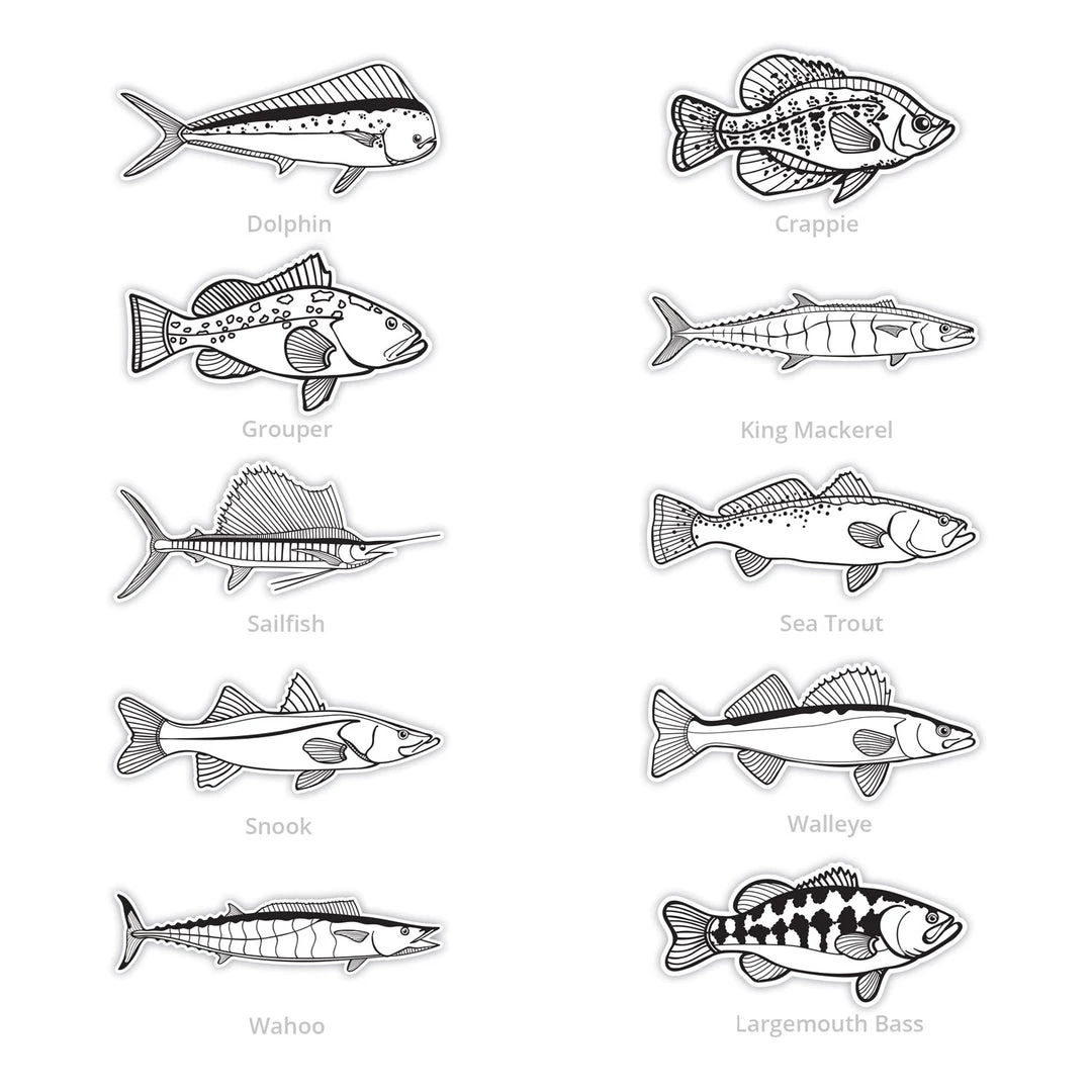 Mud Hole Supplies Black & White Gamefish Bumper Stickers 3 Mud Hole Supplies Black & White Gamefish Bumper Stickers