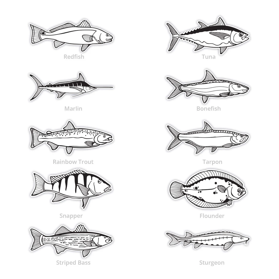 Mud Hole Supplies Black & White Gamefish Bumper Stickers 4 Mud Hole Supplies Black & White Gamefish Bumper Stickers