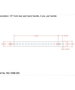 CRB Cork Rear Spin Band Grips - 10" Super Grade 5 CRB Cork Rear Spin Band Grips - 10