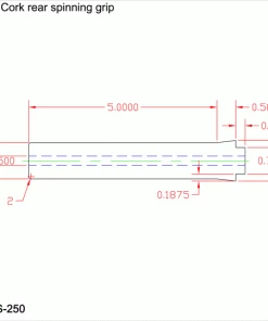 CRB Straight Rear Grip With Single Tenon For Spinning Rods 10 CRB Straight Rear Grip With Single Tenon For Spinning Rods