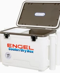 Engel USA Engel 19 Qt. Cooler/Dry Box With Rod Holders - White