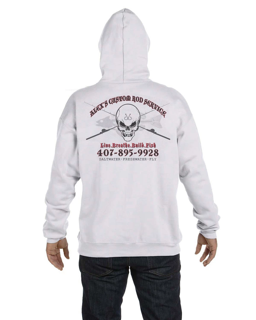 Mud Hole Custom Hoodie: Skull With Crossing Rods 10 Mud Hole Custom Hoodie: Skull With Crossing Rods
