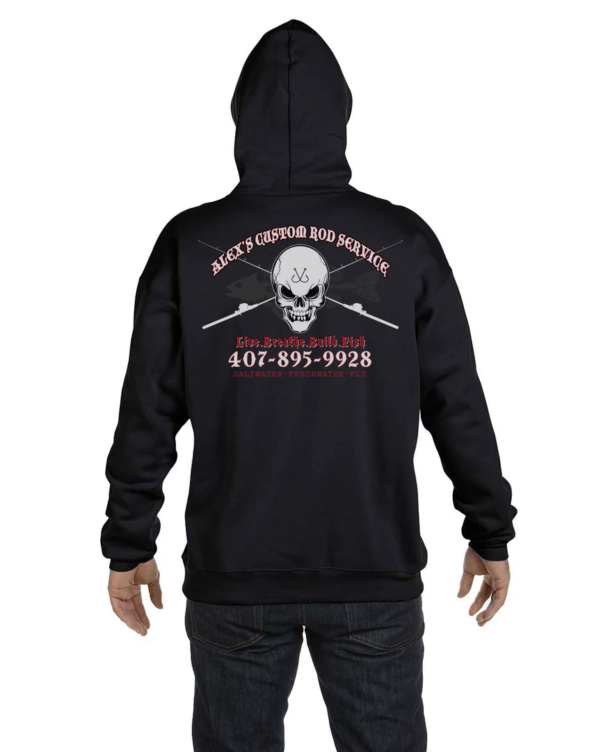 Mud Hole Custom Hoodie: Skull With Crossing Rods 8 Mud Hole Custom Hoodie: Skull With Crossing Rods