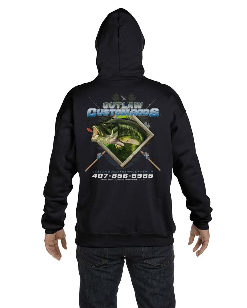 Mud Hole Gear Custom Hoodie: Largemouth Bass Chasing Lure 8 Mud Hole Gear Custom Hoodie: Largemouth Bass Chasing Lure