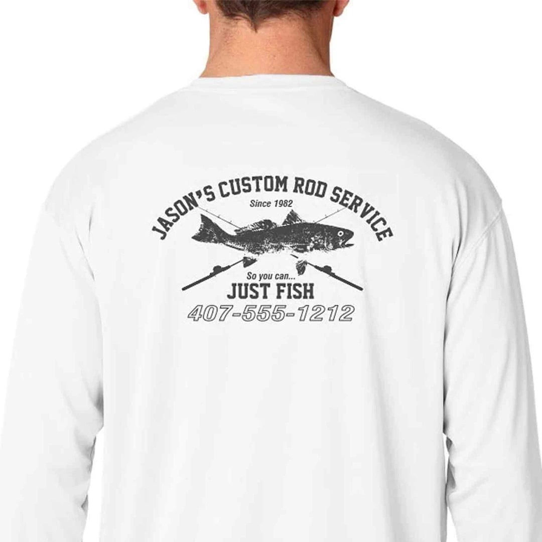 Mud Hole Gear Long-Sleeve Mesh Performance Tee: Vintage Distressed Fish And Rods 3 Mud Hole Gear Long-Sleeve Mesh Performance Tee: Vintage Distressed Fish And Rods