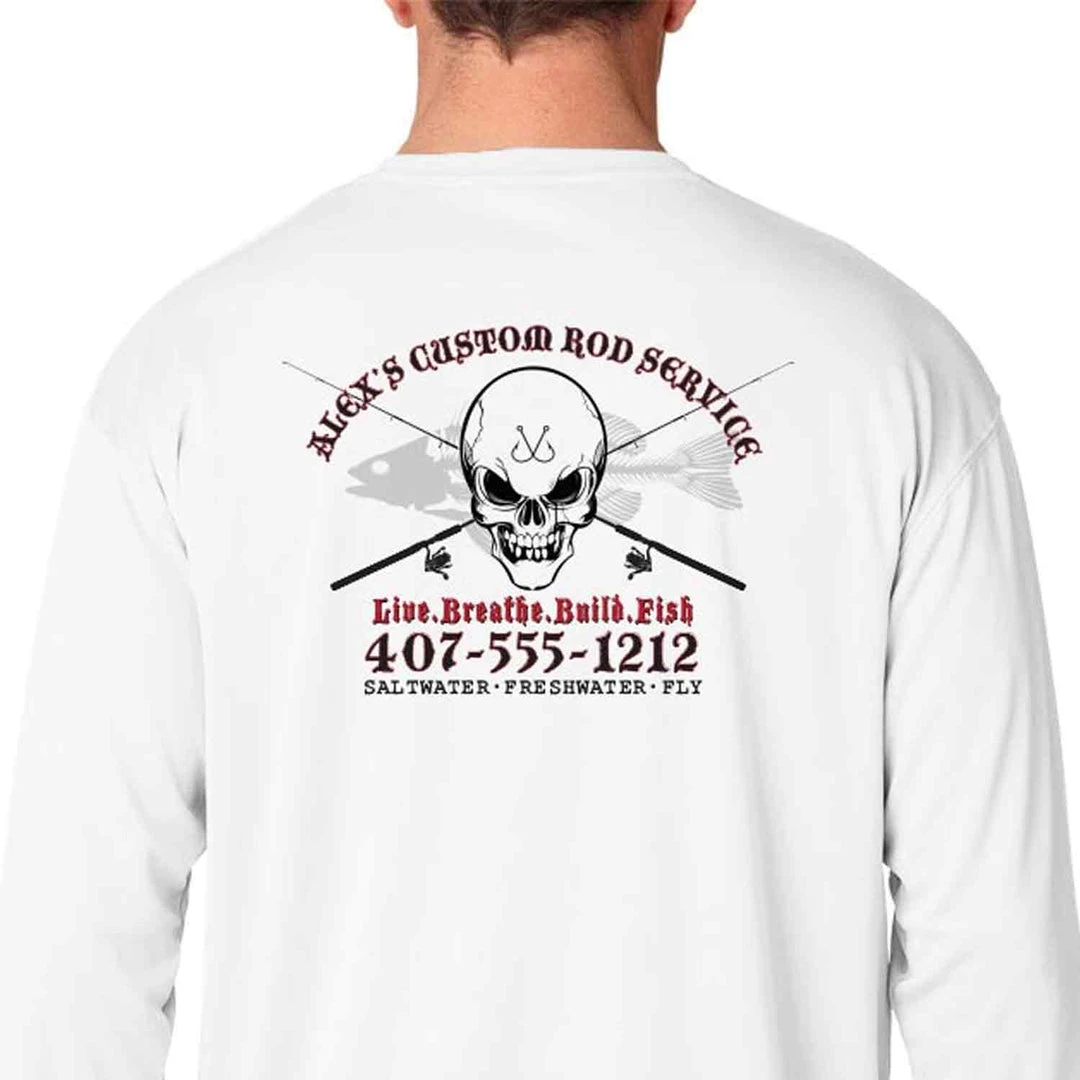 Mud Hole Long-Sleeve Mesh Performance Tee: Skull With Crossing Rods 3 Mud Hole Long-Sleeve Mesh Performance Tee: Skull With Crossing Rods