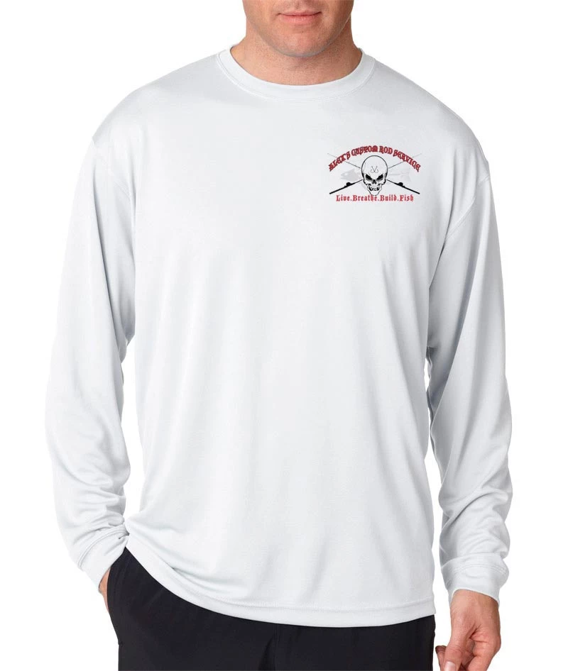 Mud Hole Long-Sleeve Mesh Performance Tee: Skull With Crossing Rods 7 Mud Hole Long-Sleeve Mesh Performance Tee: Skull With Crossing Rods