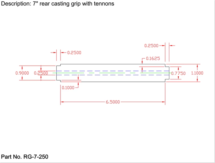 CRB Components Straight Rear Grip With Two Tenons For Casting Rods 4 CRB Components Straight Rear Grip With Two Tenons For Casting Rods