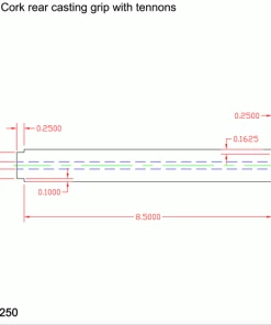 CRB Components Straight Rear Grip With Two Tenons For Casting Rods 10 CRB Components Straight Rear Grip With Two Tenons For Casting Rods