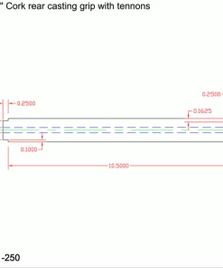 CRB Components Straight Rear Grip With Two Tenons For Casting Rods 11 CRB Components Straight Rear Grip With Two Tenons For Casting Rods