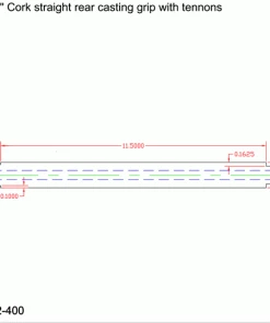 CRB Components Straight Rear Grip With Two Tenons For Casting Rods 12 CRB Components Straight Rear Grip With Two Tenons For Casting Rods
