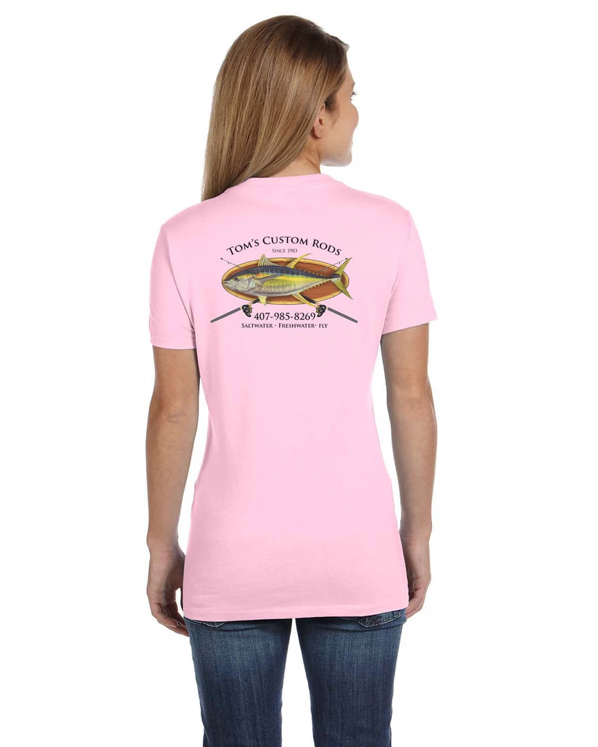 Mud Hole Women's Custom T-Shirt: Bamboo Frame With Crossing Rods Gear 7 Mud Hole Women's Custom T-Shirt: Bamboo Frame With Crossing Rods Gear