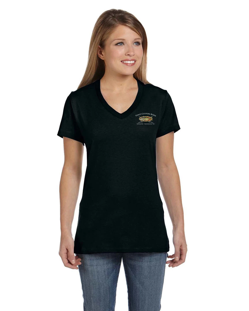 Mud Hole Women's Custom T-Shirt: Bamboo Frame With Crossing Rods Gear 10 Mud Hole Women's Custom T-Shirt: Bamboo Frame With Crossing Rods Gear