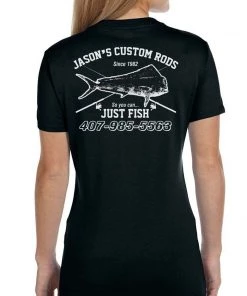 Mud Hole Women's Custom T-Shirt: Vintage Distressed Fish And Rods Gear