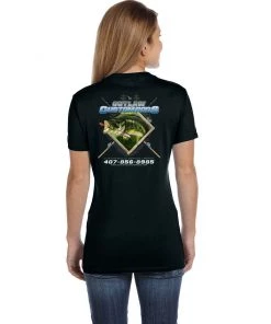 Mud Hole Gear Women's Custom T-Shirt: Largemouth Bass Chasing Lure